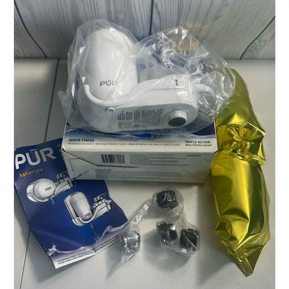 PUR PLUS Maxion Faucet Mount Filter White Finish + 2 Filters 3333B